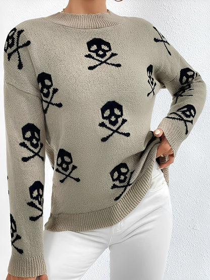 Crew Neck Pullover Long Sleeves Halloween Sweater