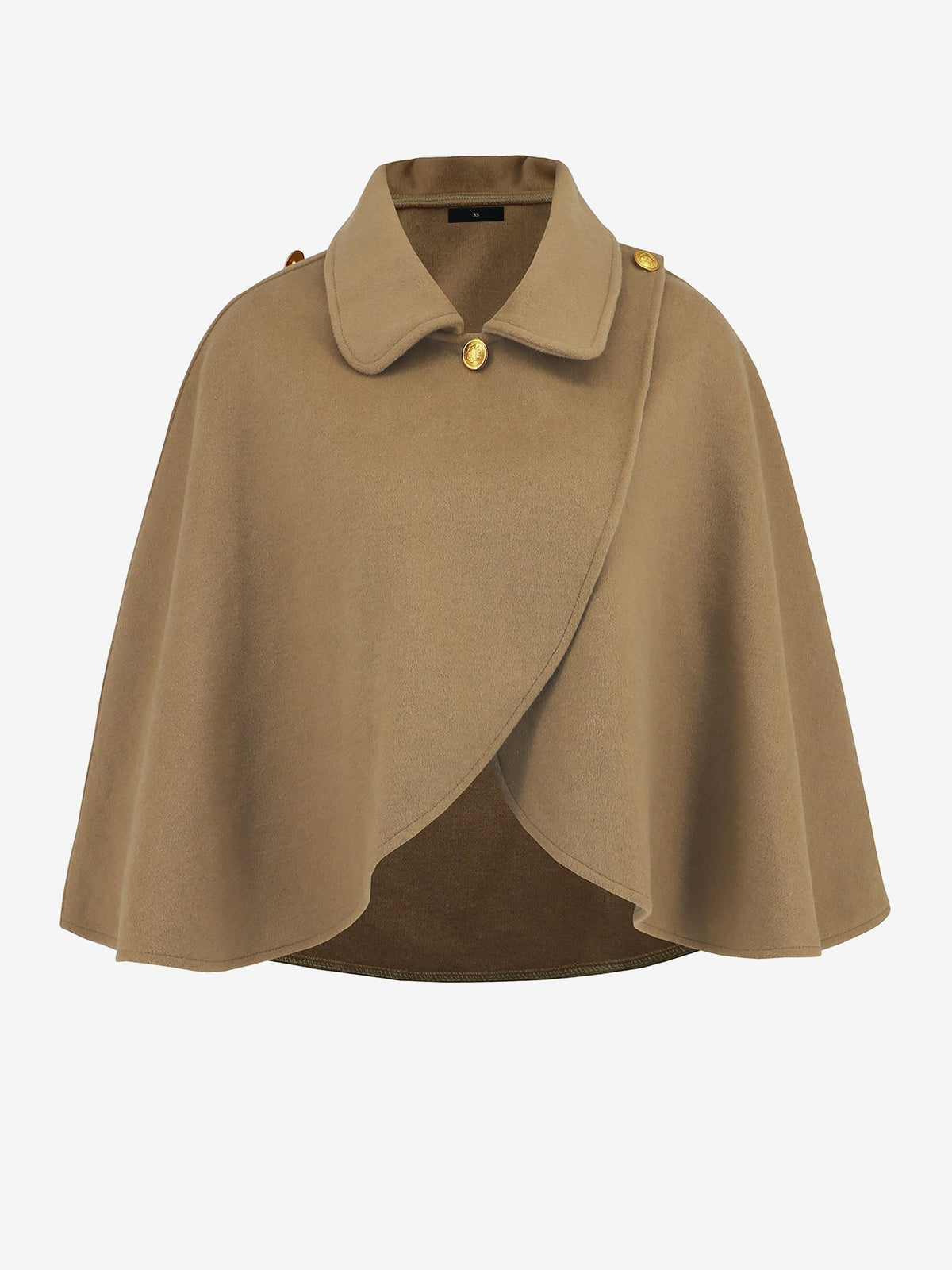 Solid Color Cropped Cape Cloak Jacket
