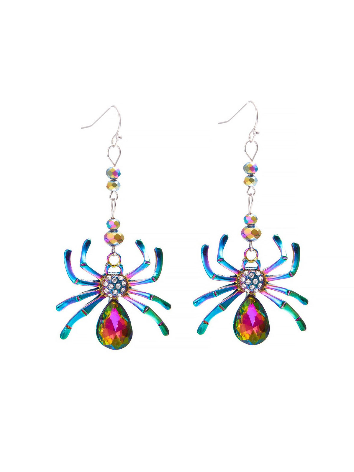 Halloween Colorful Spider Dangle Earrings
