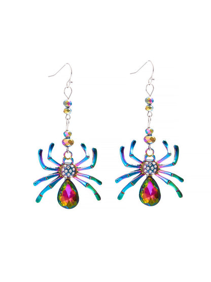 Halloween Colorful Spider Dangle Earrings