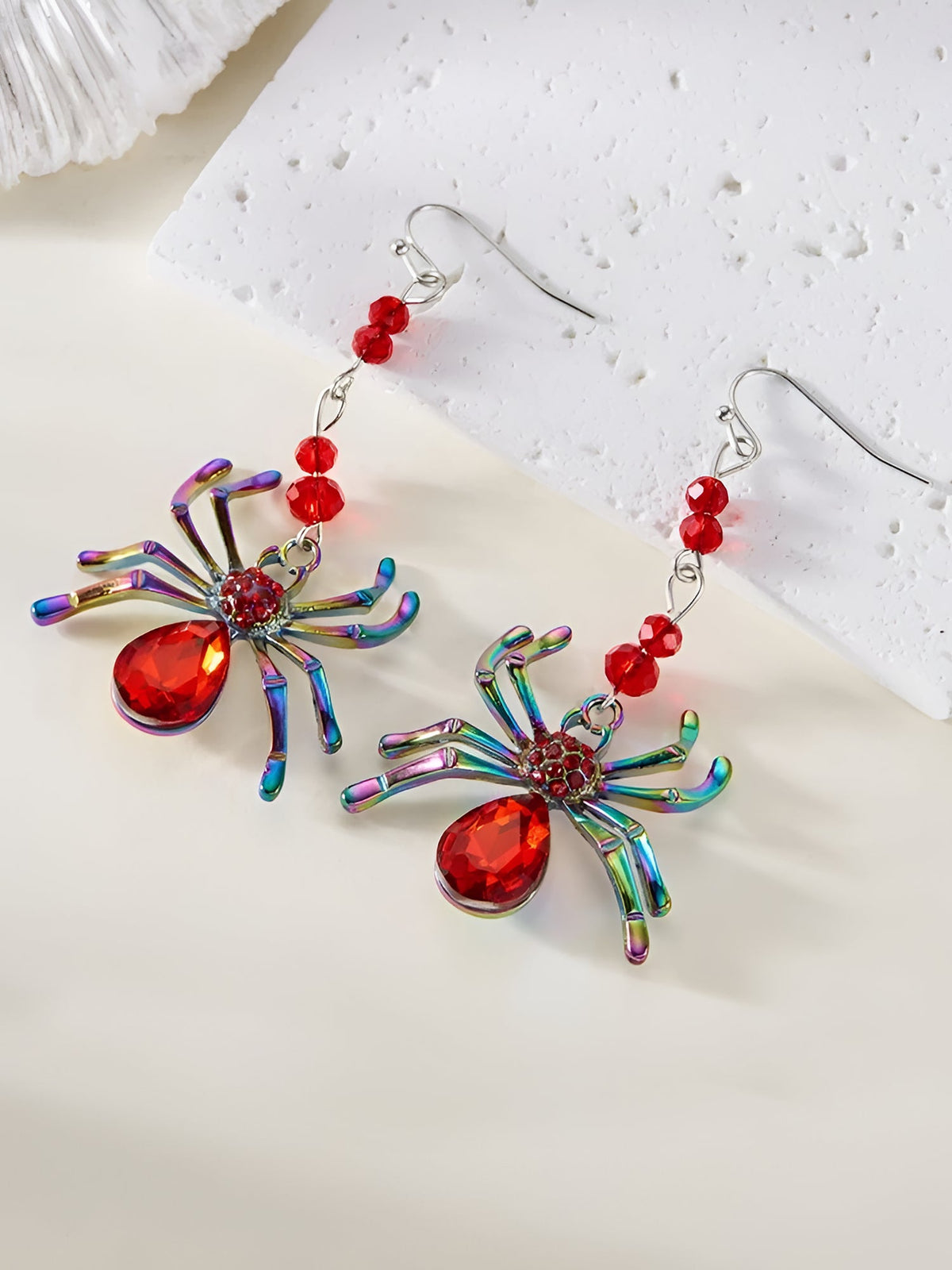 Halloween Colorful Spider Dangle Earrings