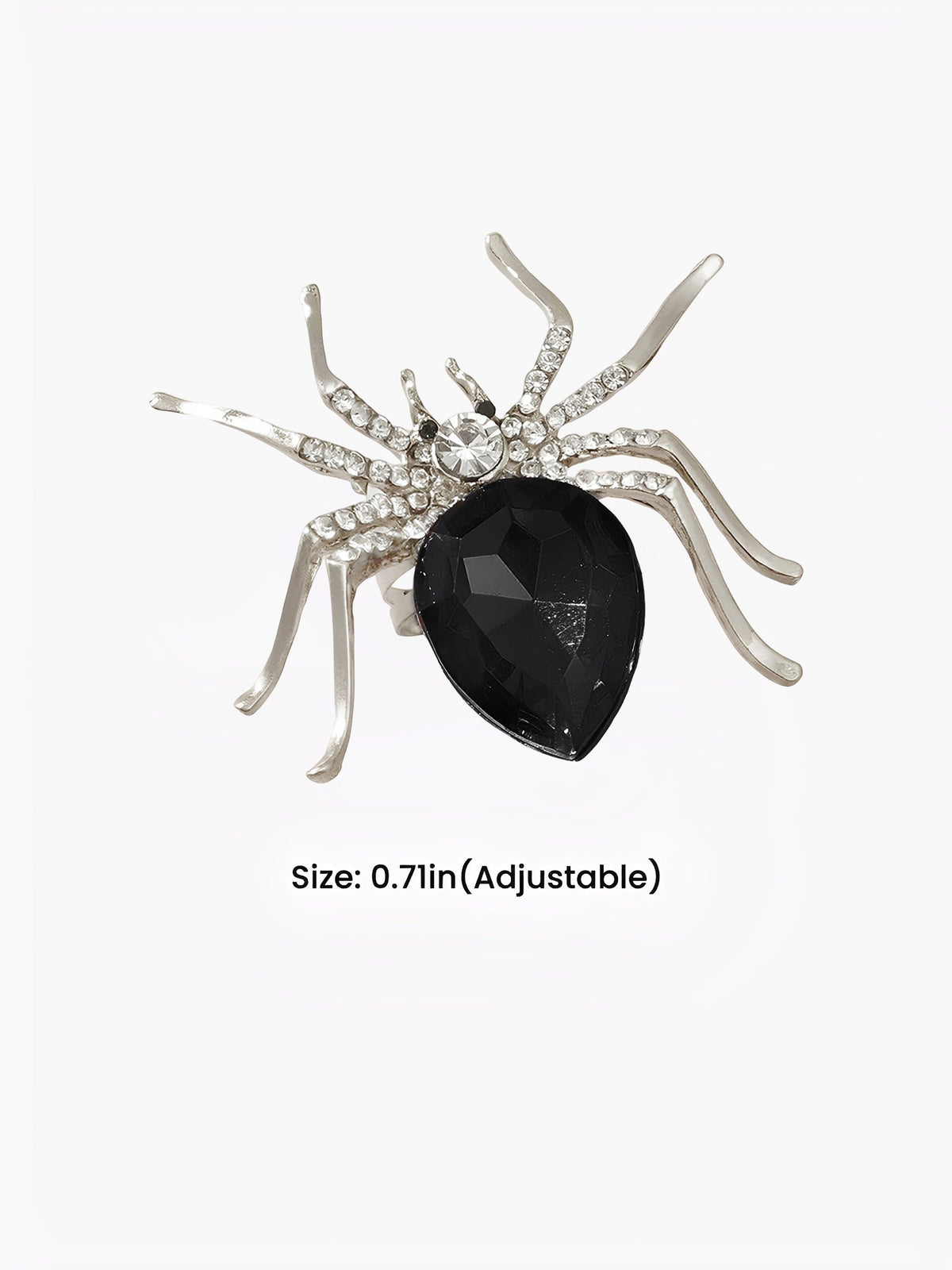 Halloween Spider Diamond Adjustable Ring