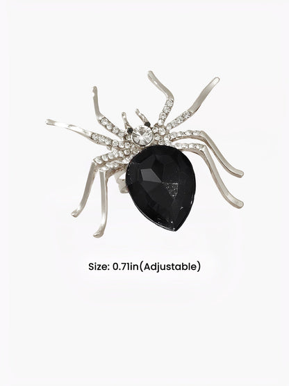Halloween Spider Diamond Adjustable Ring