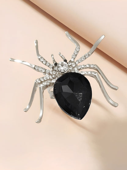 Halloween Spider Diamond Adjustable Ring
