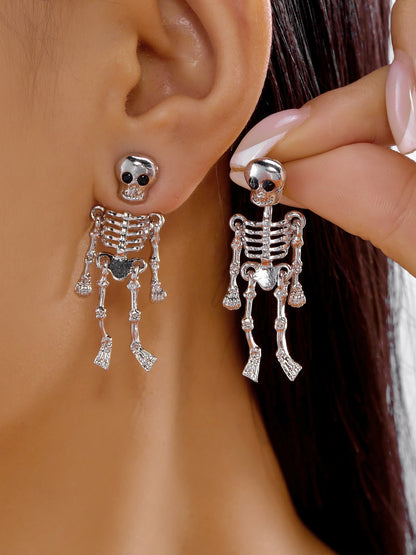 Gothic Halloween Skull Skeleton Stud Earrings