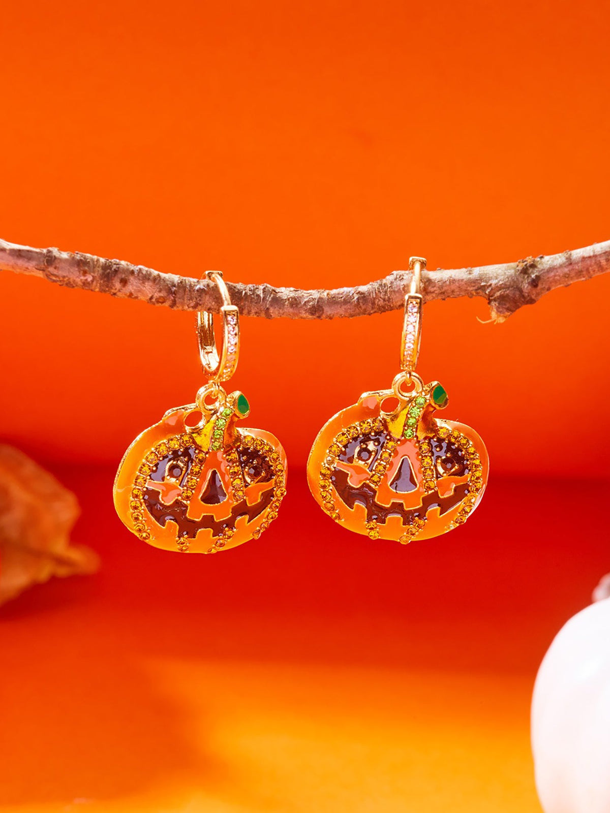 Halloween Style Faux Diamond Huggie Earrings