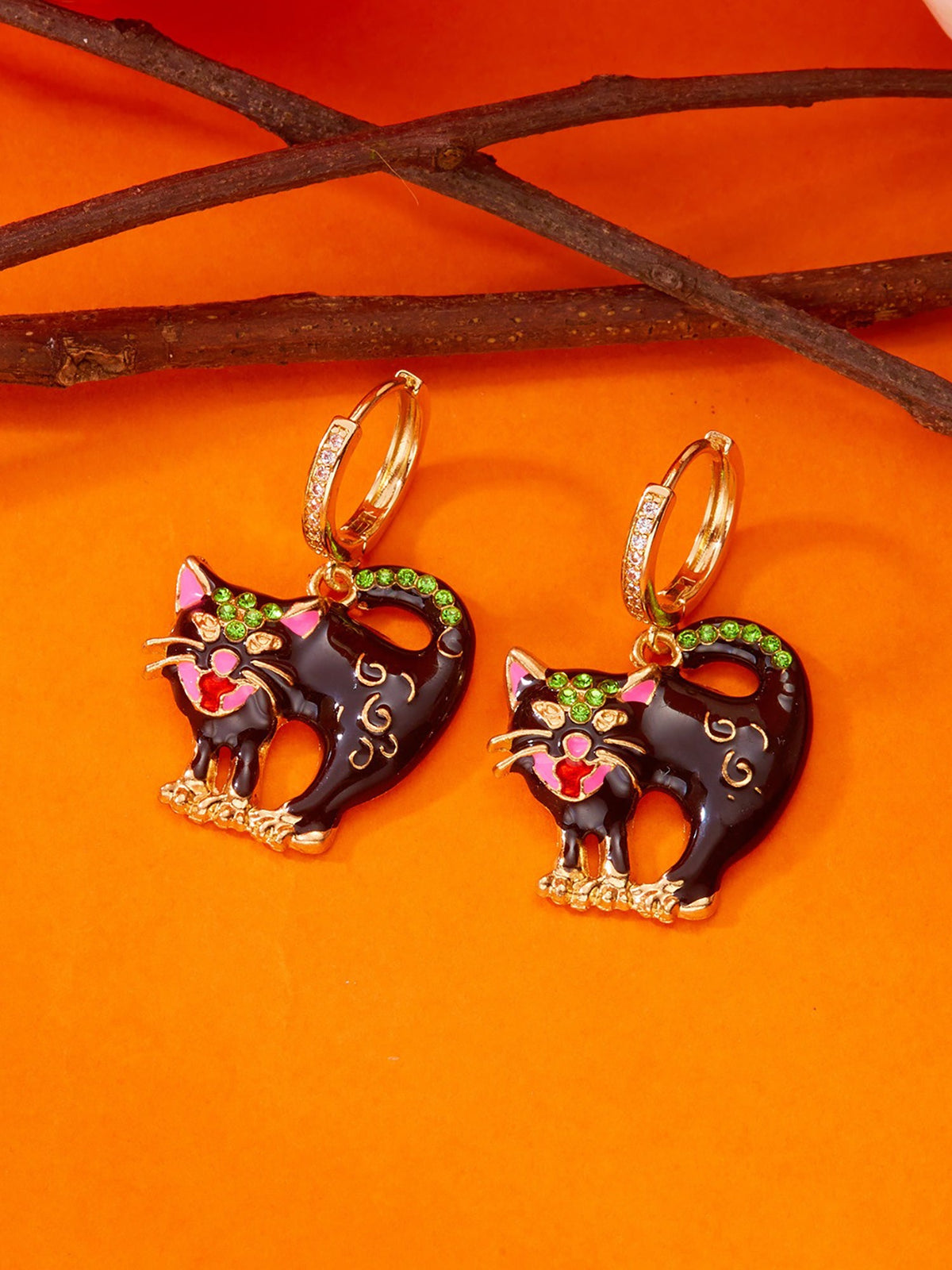 Halloween Style Faux Diamond Huggie Earrings