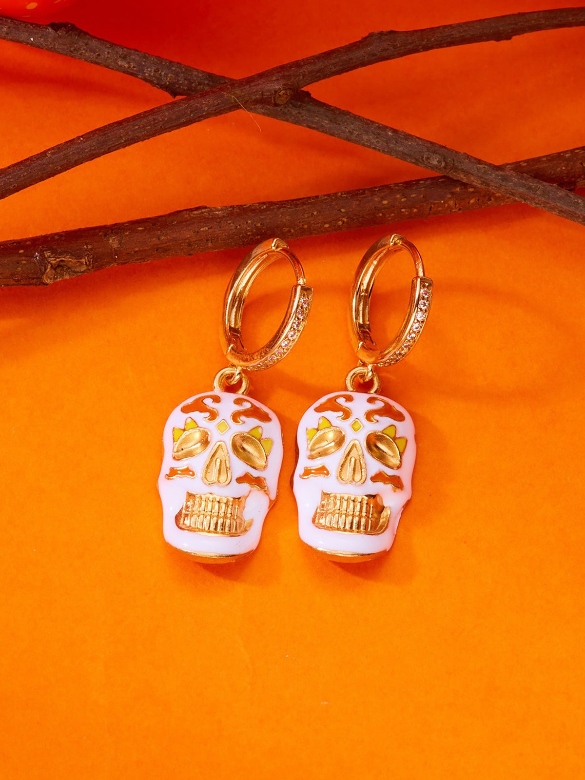 Halloween Style Faux Diamond Huggie Earrings
