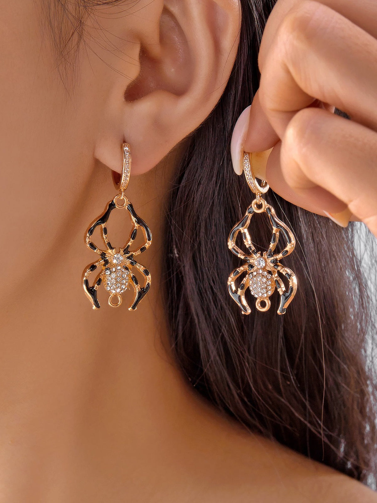Halloween Style Faux Diamond Huggie Earrings