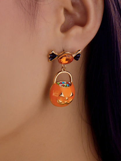 Halloween Style Pumpkin Candy Earrings