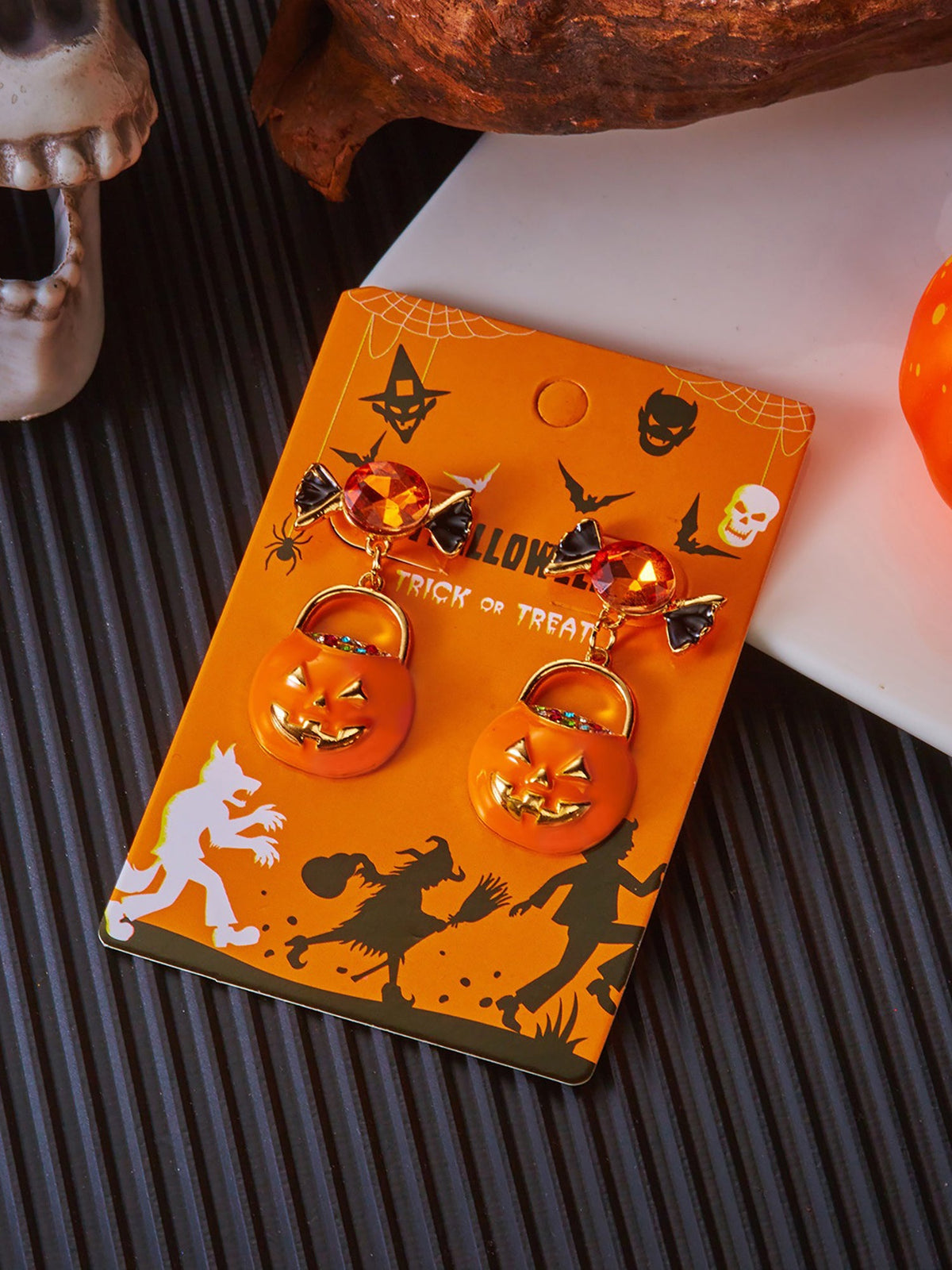 Halloween Style Pumpkin Candy Earrings