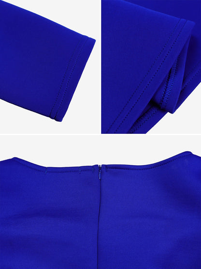 Puff Sleeve Square Neck Belted Midi Dress