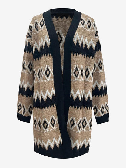 Boho Graphic Knitted Long Sleeves Cardigans