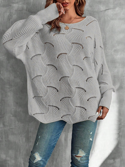 Lightweight Knitted Long Sleeves Oversized Sweater