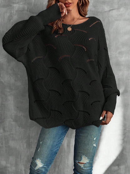 Lightweight Knitted Long Sleeves Oversized Sweater