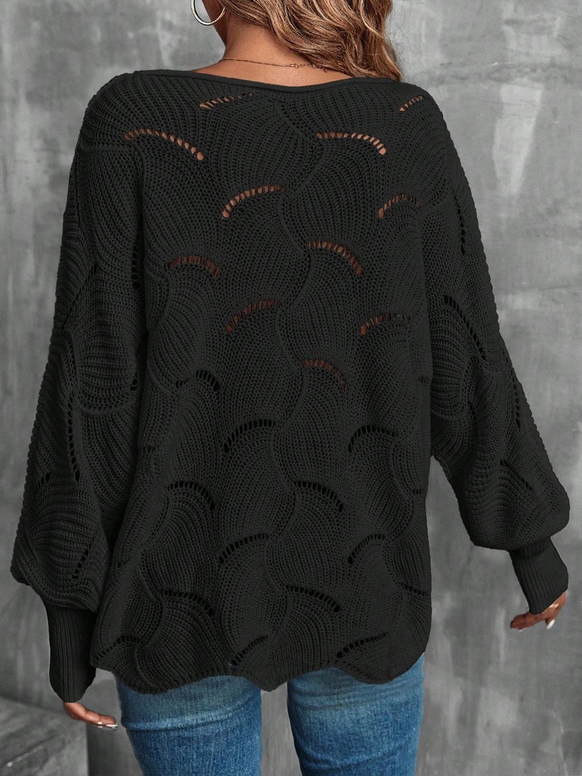 Lightweight Knitted Long Sleeves Oversized Sweater