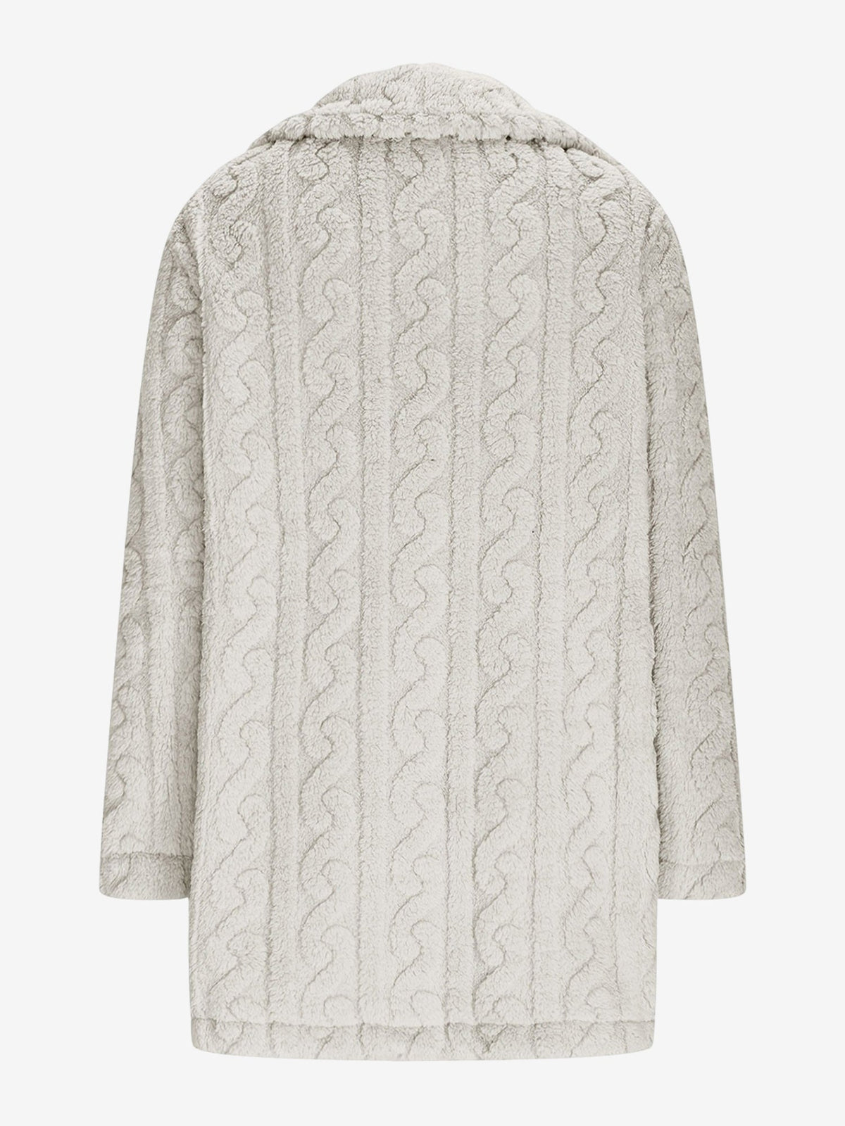 Notched Lapel Double-Breasted Mid-Length Faux Fur Jacket