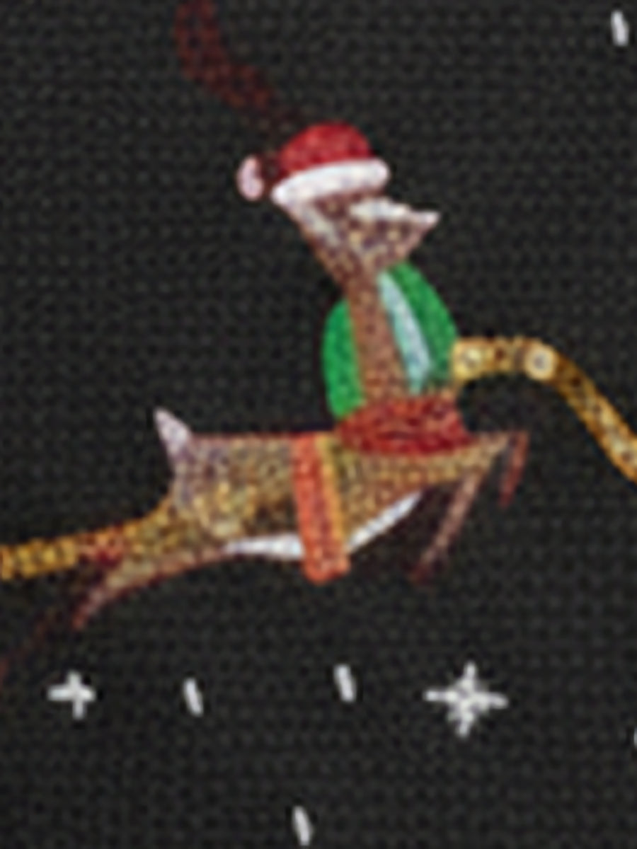 Christmas Sequined Deer Crew Neck Knit Sweater