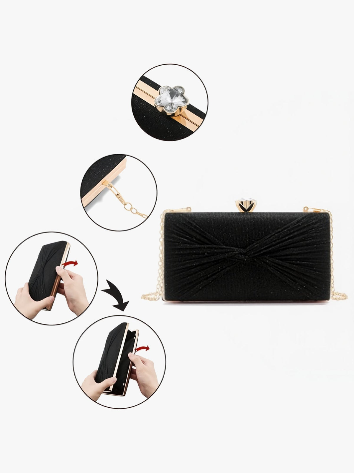 Twist Knot Evening Clutch Bag Shoulder Bag