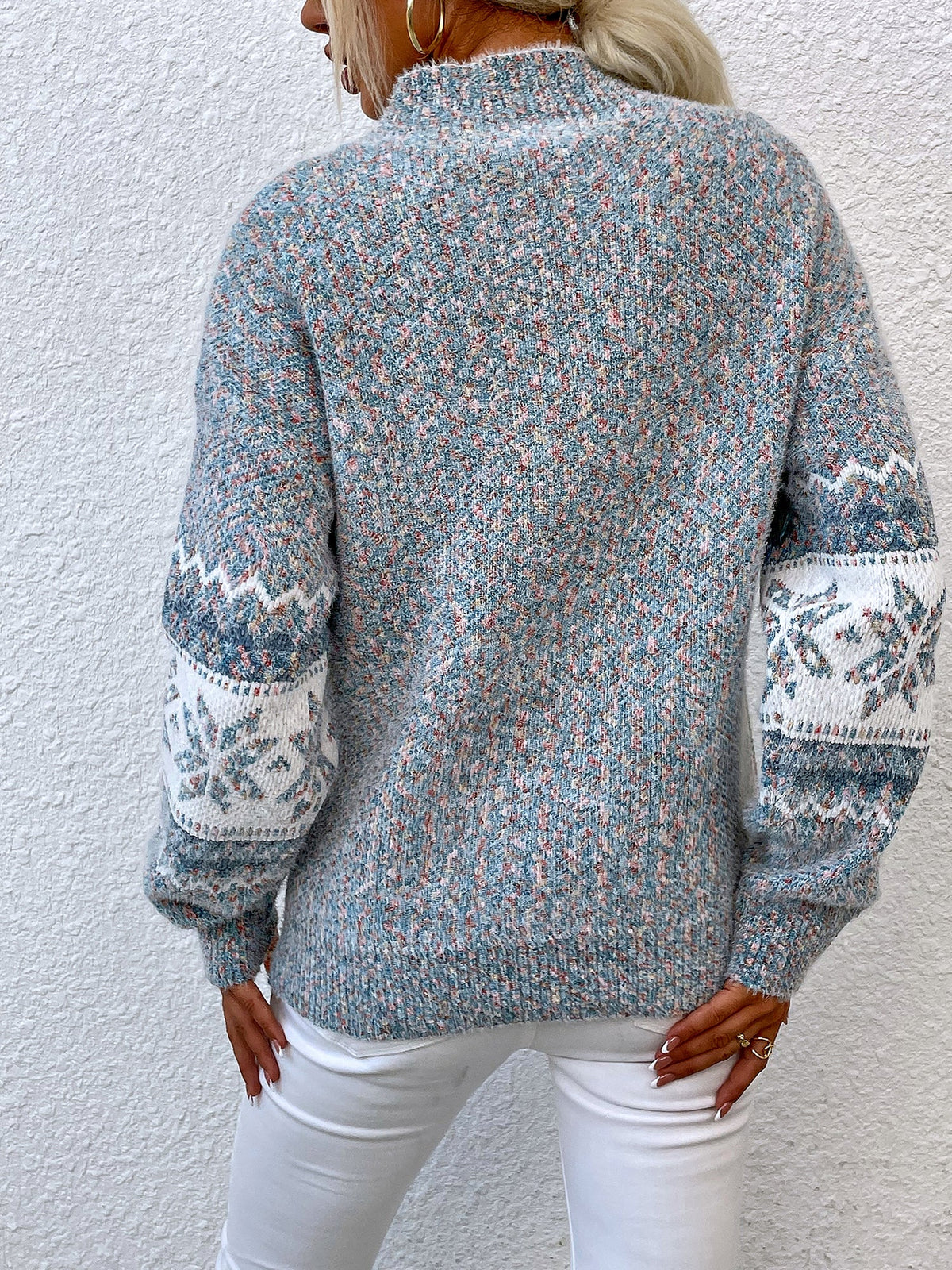 Women's Turtleneck Snowflake Sweater