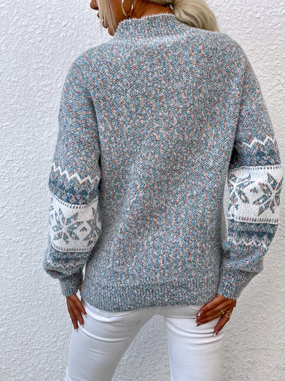 Women's Turtleneck Snowflake Sweater