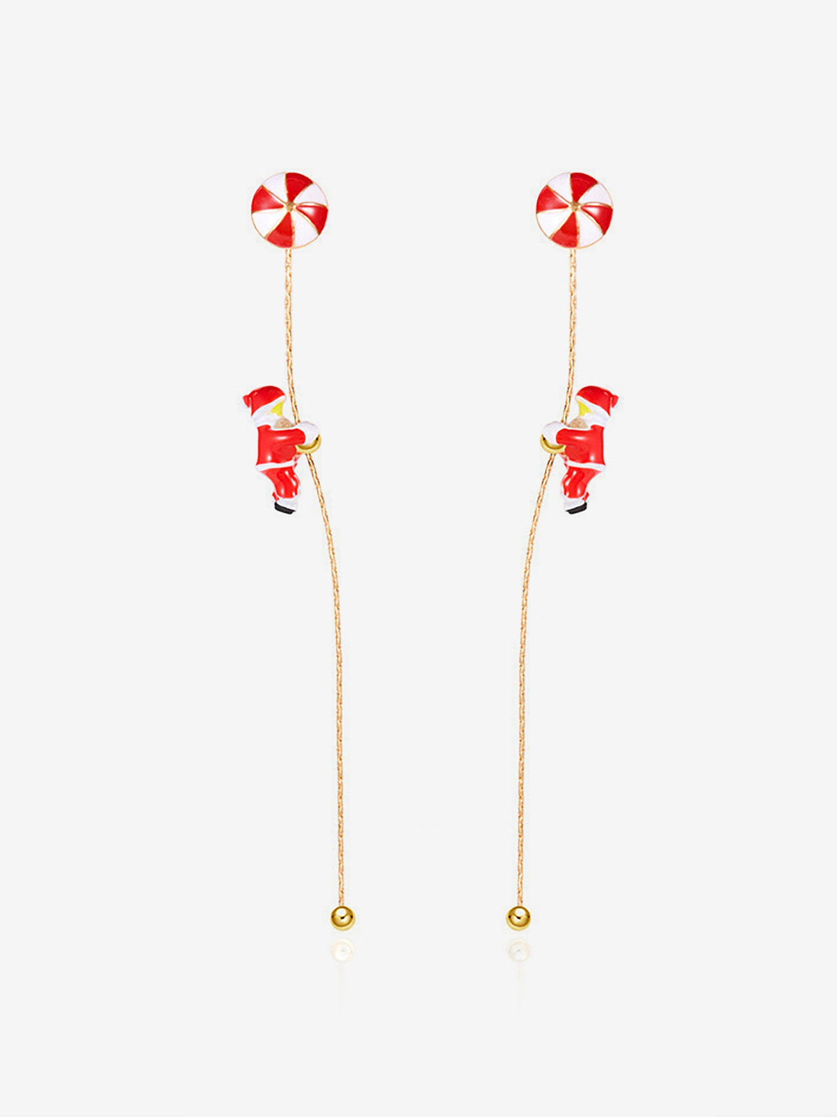 Climbing Santa Claus Asymmetrical Christmas Earrings