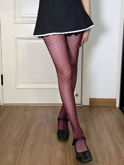Diamond Pattern Fishnet Lace Pantyhose