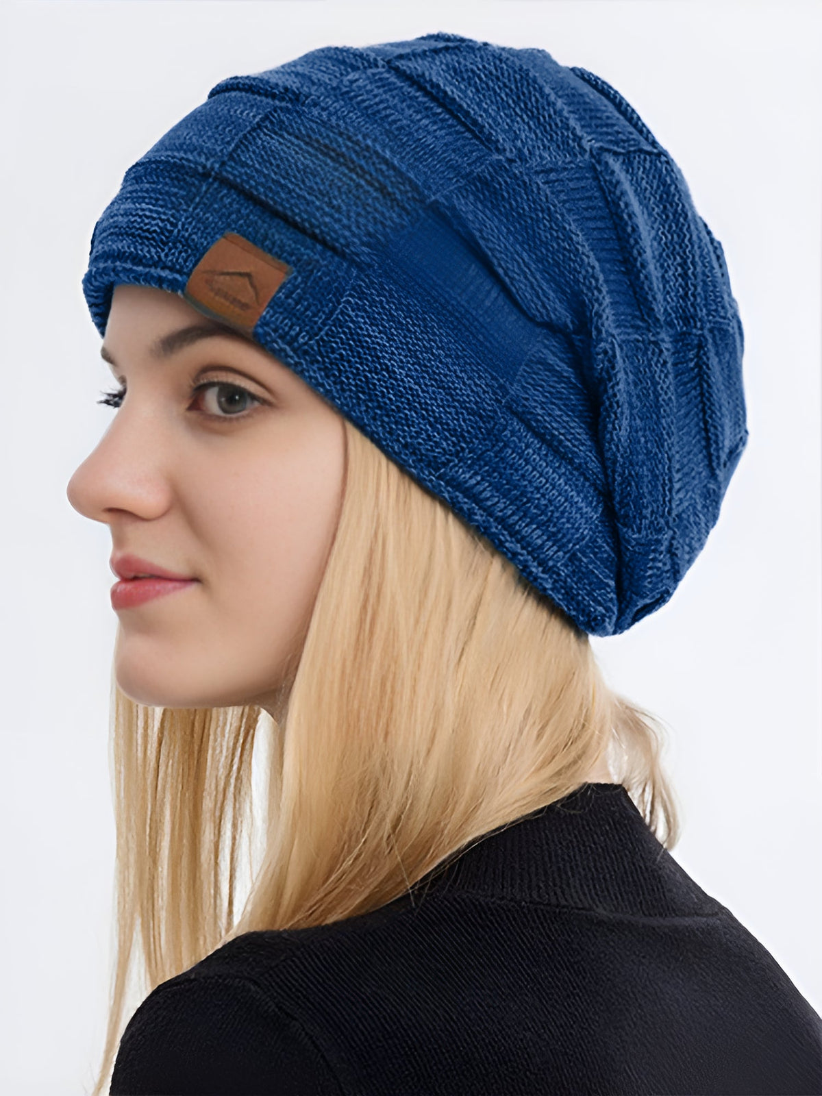 Winter Fleece-lined Knitted Beanie Hat