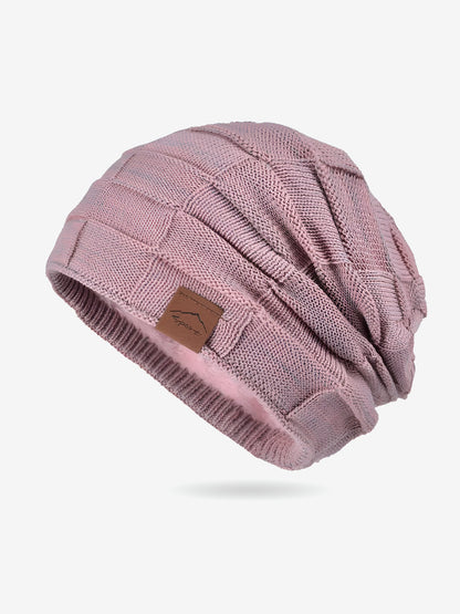 Winter Fleece-lined Knitted Beanie Hat