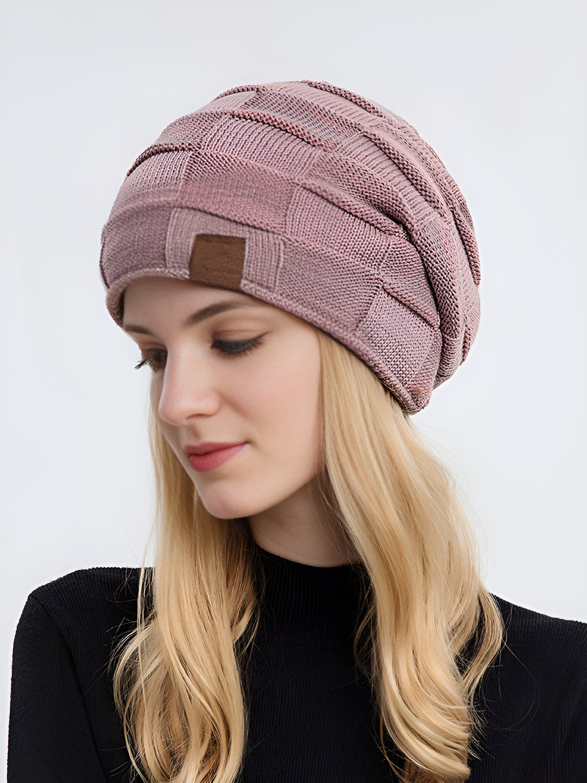 Winter Fleece-lined Knitted Beanie Hat