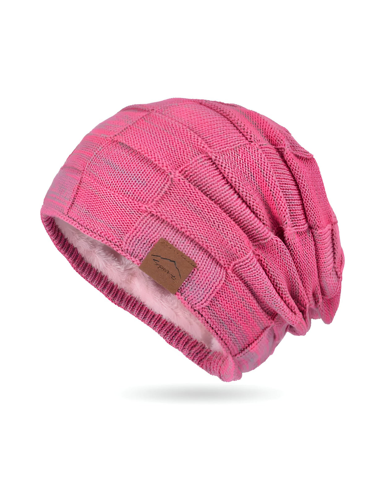 Winter Fleece-lined Knitted Beanie Hat