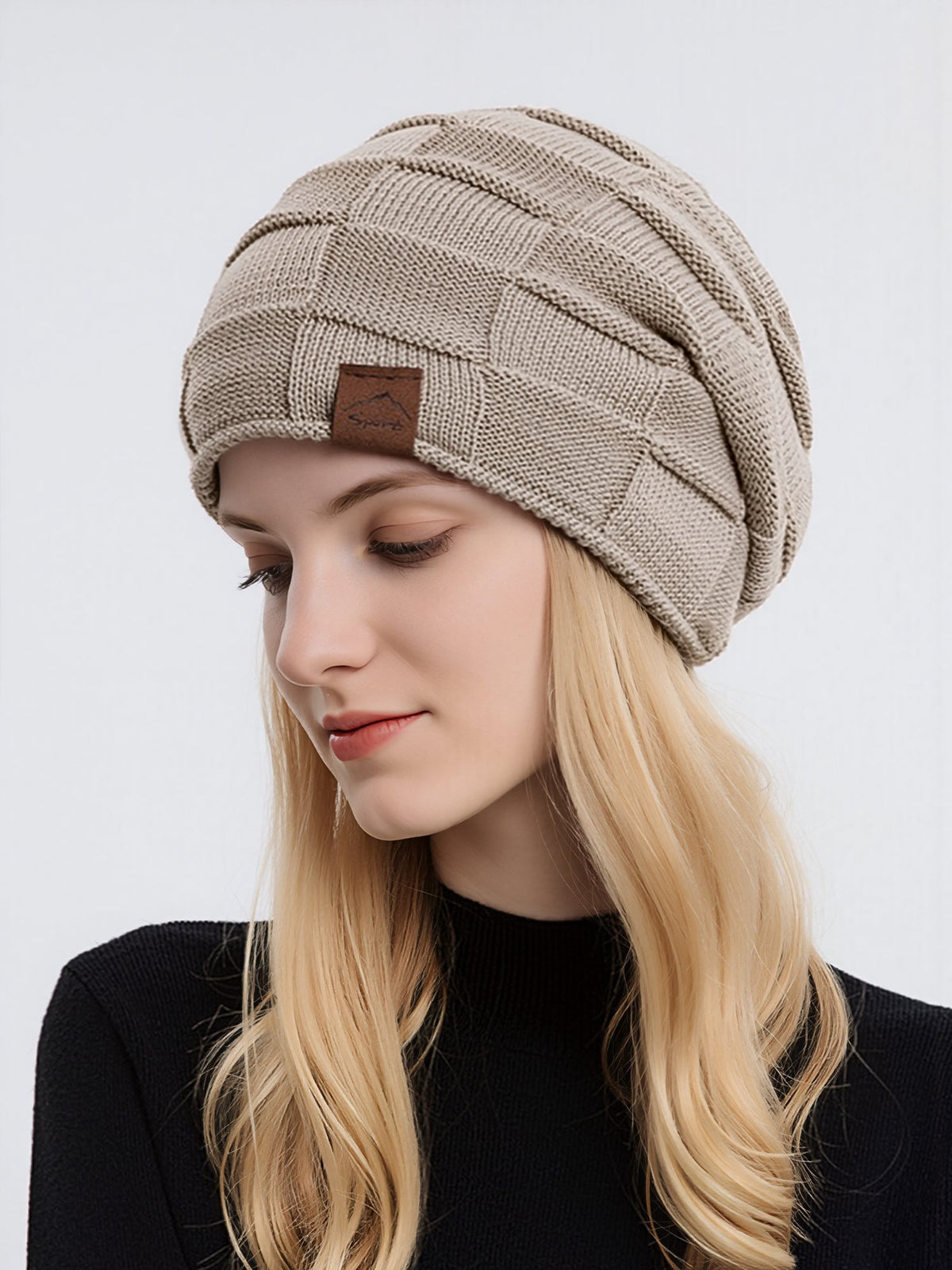 Winter Fleece-lined Knitted Beanie Hat