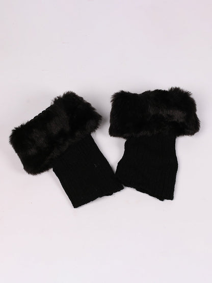 Knitted Faux Fur Leg Covers Fluffy Socks