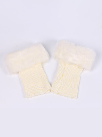 Knitted Faux Fur Leg Covers Fluffy Socks