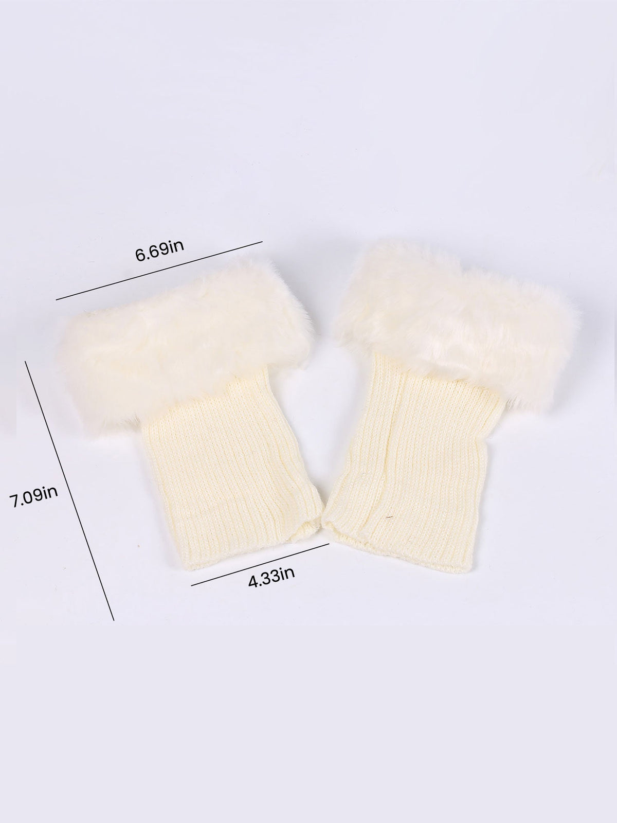 Knitted Faux Fur Leg Covers Fluffy Socks