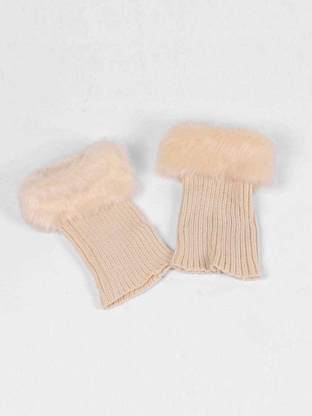Knitted Faux Fur Leg Covers Fluffy Socks