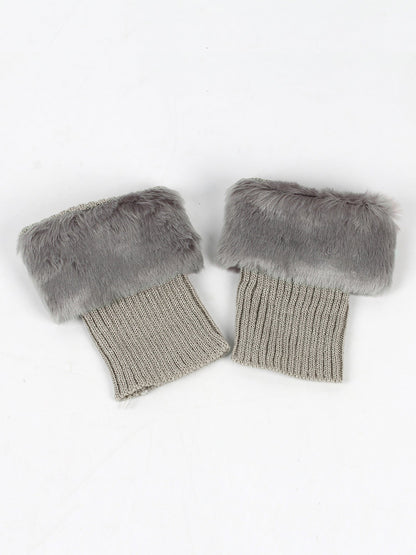 Knitted Faux Fur Leg Covers Fluffy Socks