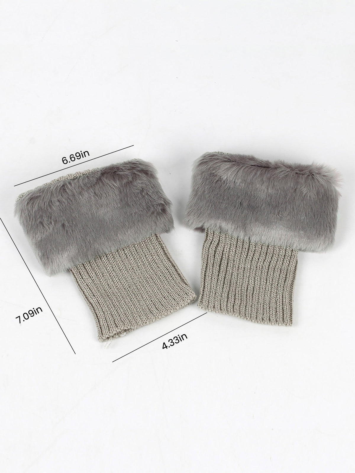 Knitted Faux Fur Leg Covers Fluffy Socks