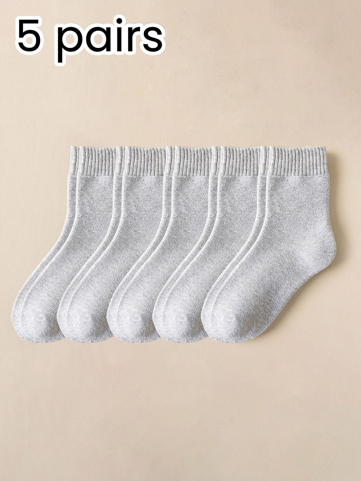 5 Pairs Thickened Warm Solid Color Mid-Calf Socks
