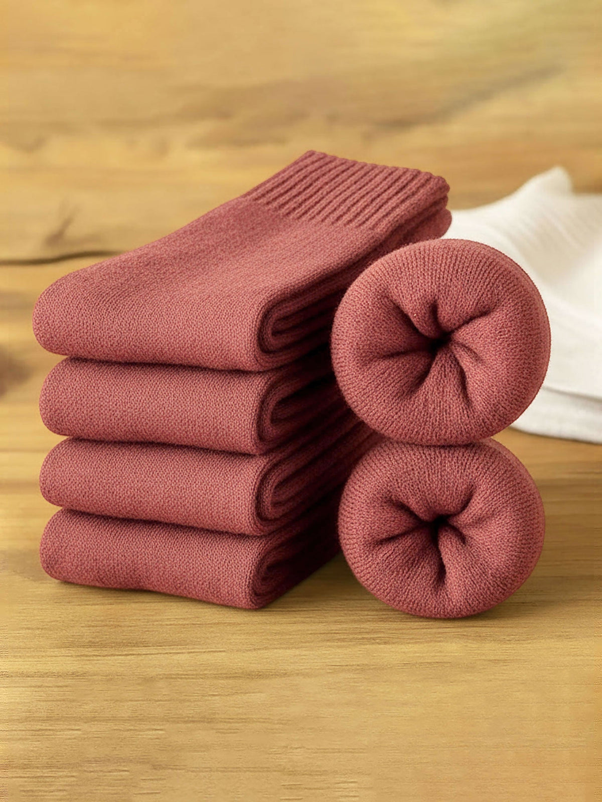 5 Pairs Thickened Warm Solid Color Mid-Calf Socks