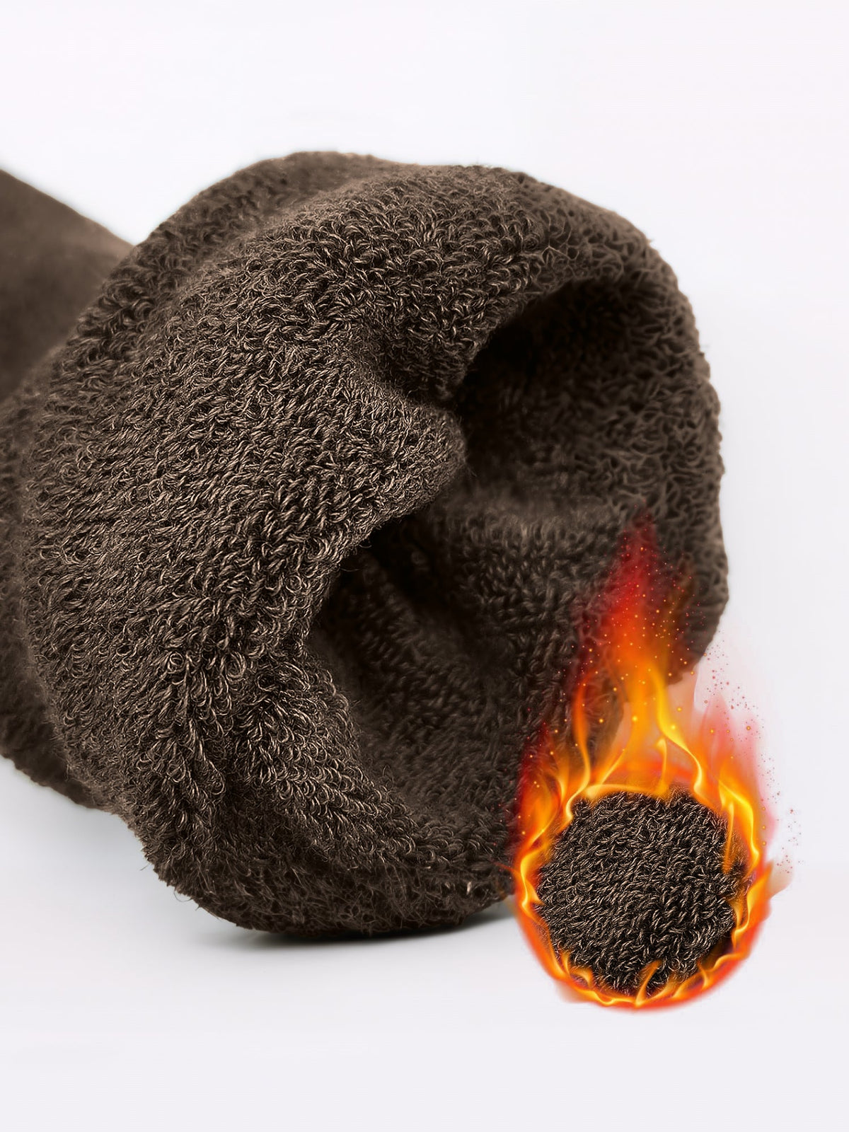 Winter Solid Color Fleece Lined Knee High Socks