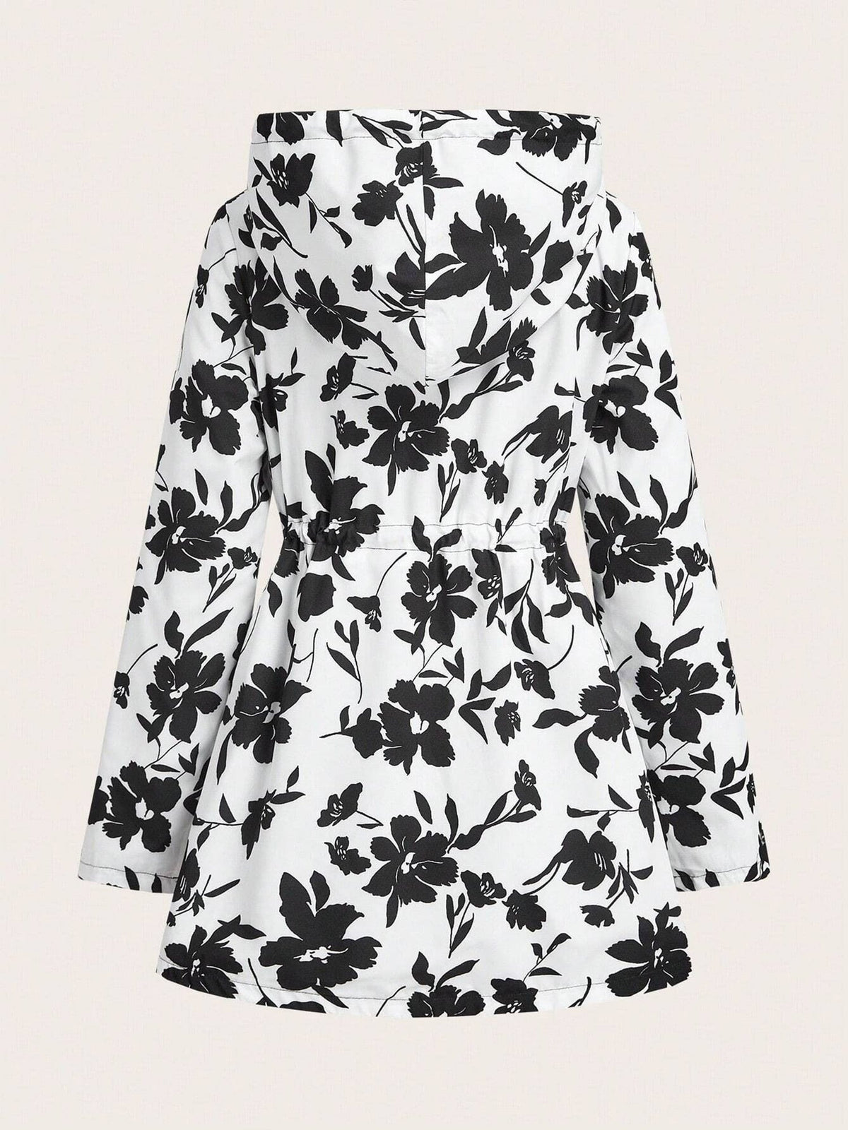 Reversible Hooded Zipper Printed Pockets Jacket