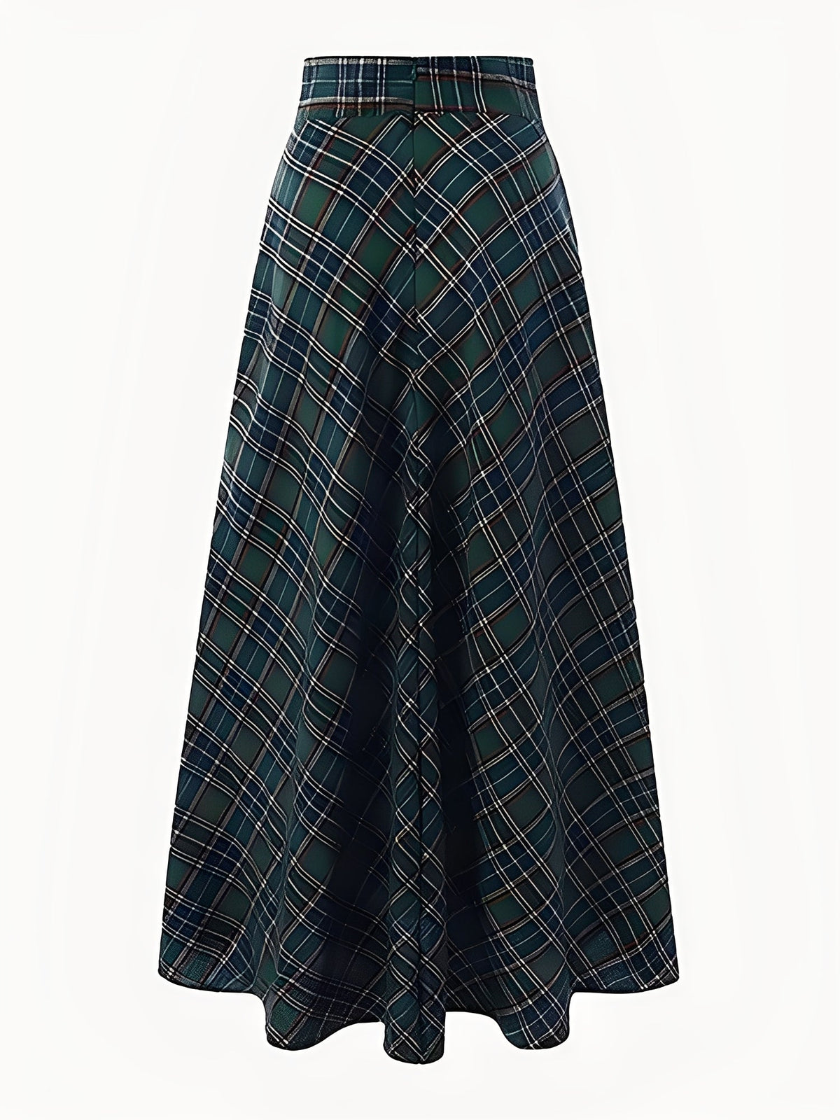 Christmas Plaid Pockets A-line Maxi Skirt