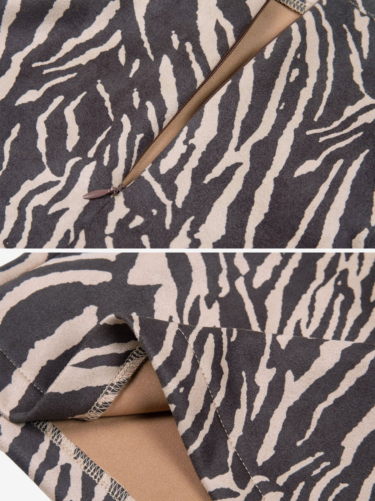 Faux Suede Zipper Bodycon Mini Skirt