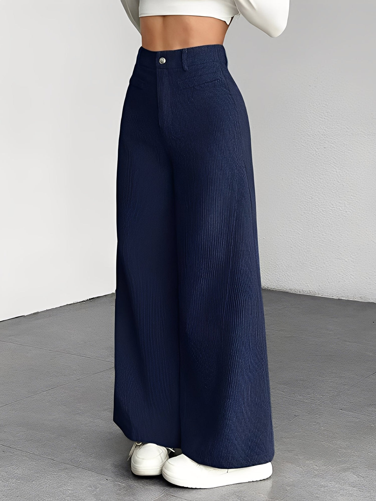 Corduroy Casual High Waisted Loose Fitting Wide Legs Pants