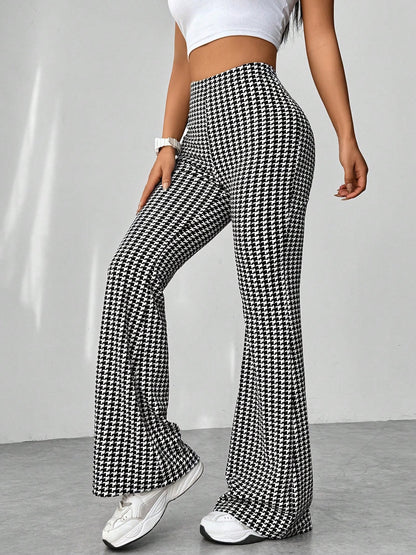 High Waist Slim Fit Bell Bottom Workout Casual Pants