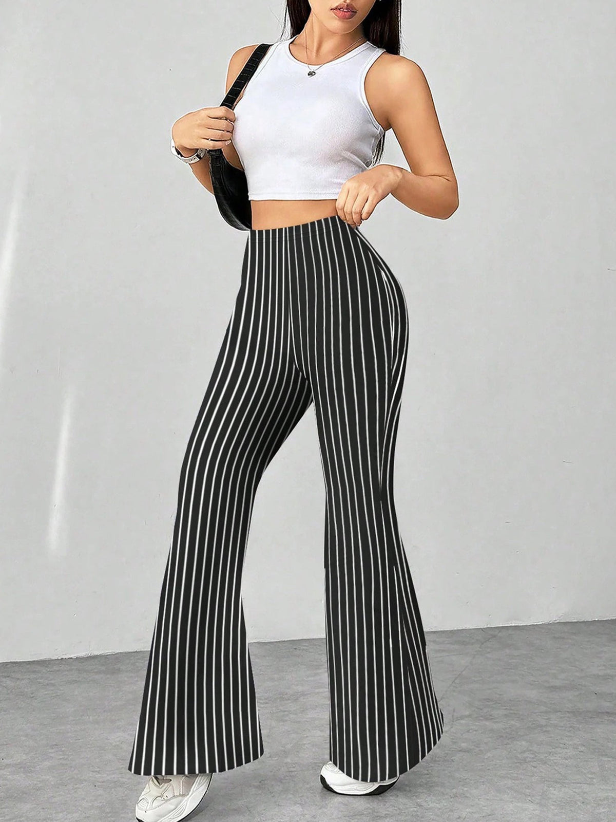 High Waist Slim Fit Bell Bottom Workout Casual Pants