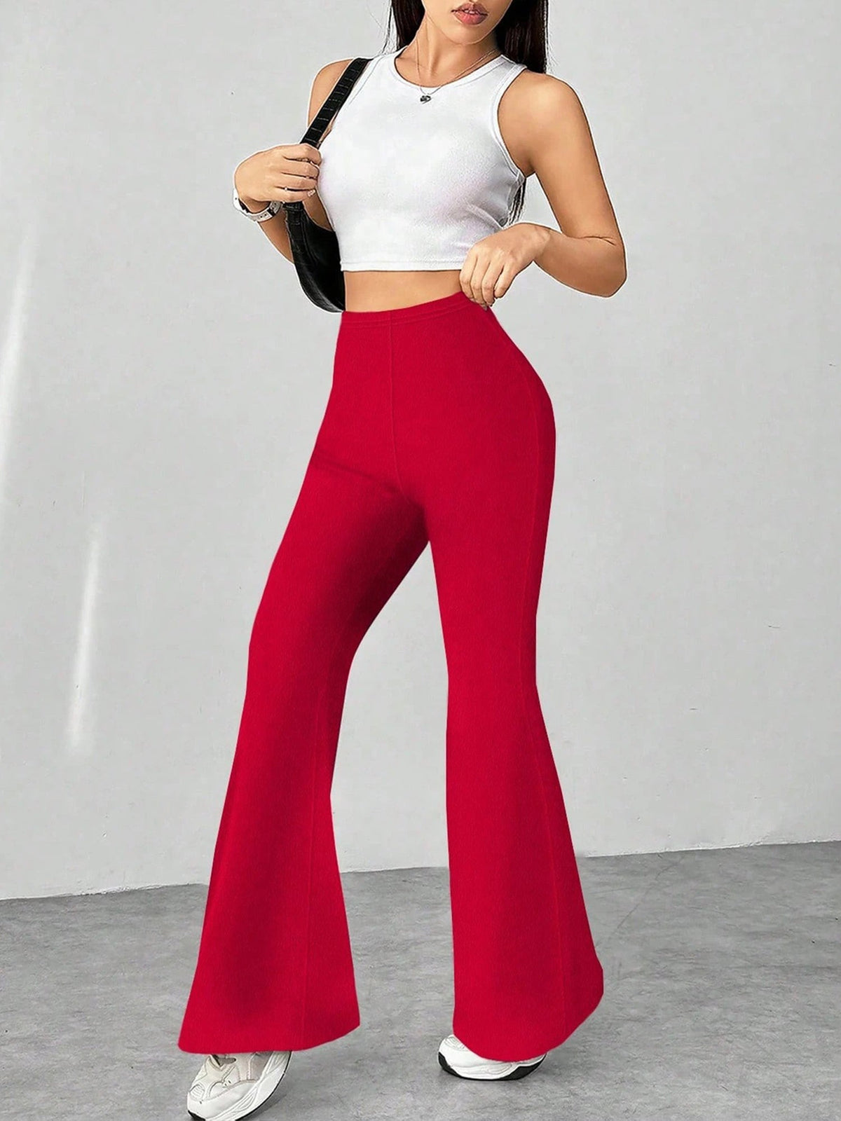 High Waist Slim Fit Bell Bottom Workout Casual Pants