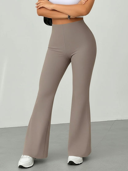 High Waist Slim Fit Bell Bottom Workout Casual Pants