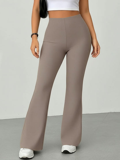 High Waist Slim Fit Bell Bottom Workout Casual Pants